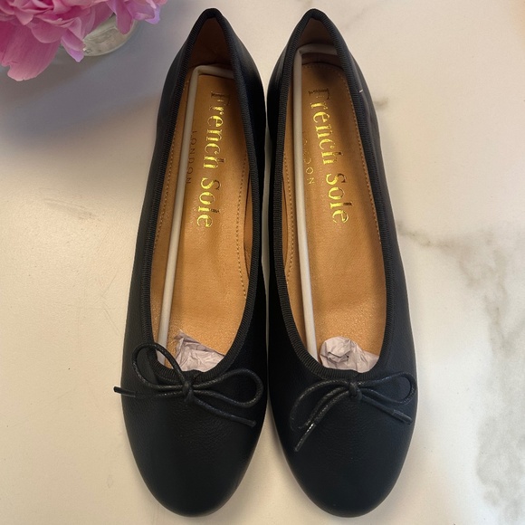 FRENCH SOLE Lola Black Leather Round Toe Ballet Flats - EUR 42 - Picture 8 of 15
